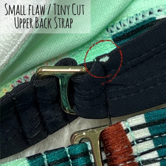 Allure Bikini Top Striped Adjustable Padded Swimwear Multicolor 16 18 Plus Size - Picture 15 of 16